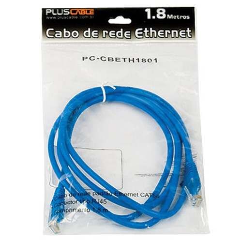 CABO DE REDE CAT.5E 1.8MT PC-CBETH1801 PATCH CORD PLUSCABLE