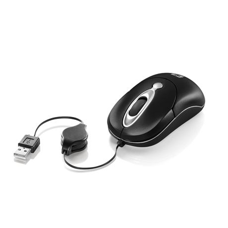 MOUSE USB MINI RETRATIL MS3208-2 PRETO/PRATA C3T