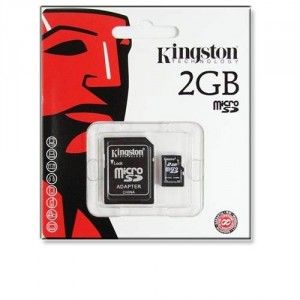 CARTÃO DE MEMORIA KINGSTON MICRO SD 2X1 2GB S/G