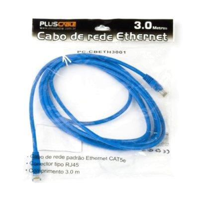 CABO DE REDE CAT.5E 3.0MT PC-CBETH3001 PATCH CORD PLUSCABLE