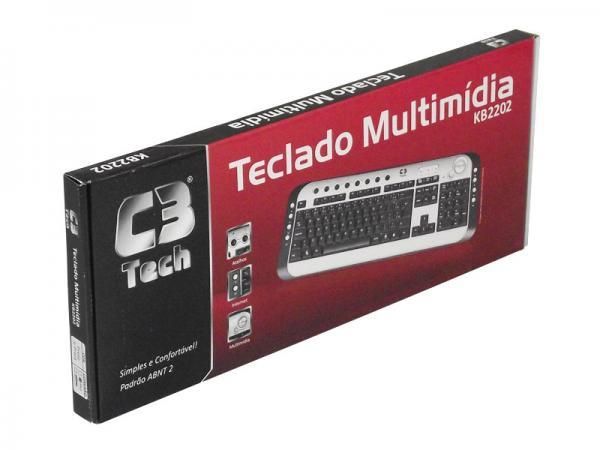 TECLADO USB MULTIMIDIA SLIM KB-2202-2 BK PRETO C3TECH