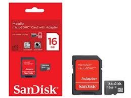 CARTÃO DE MEMORIA SANDISK MICRO SD 16GB 2X1