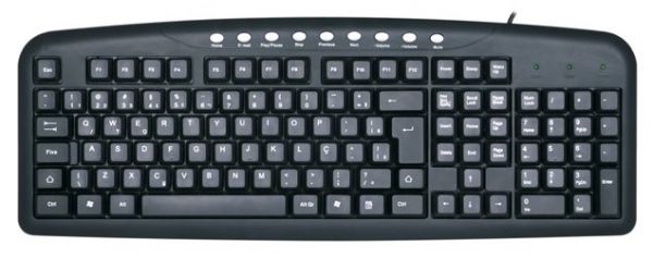 TECLADO PS2 MULTIMIDIA PRETO KB2203-1 COLETEK