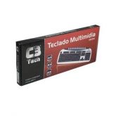 TECLADO USB MULTIMIDIA KB-3202-2 BSI PRETO/PRATA C3TECH