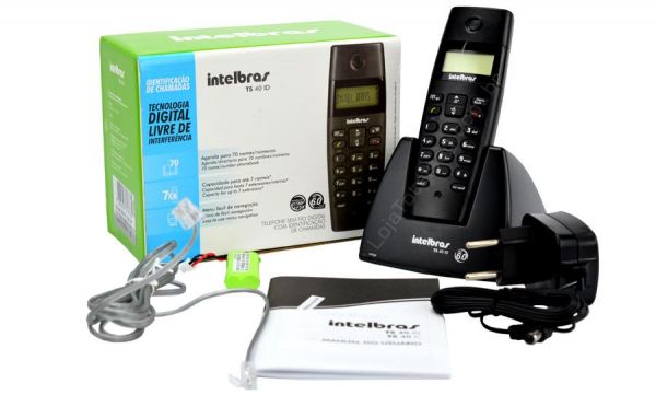 Telefone Sem Fio Intelbras TS 40 ID Preto