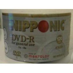 DVD-R Nipponic 4.7 GB / 120 Min 8x - Tubo C/50 Unidades   DV