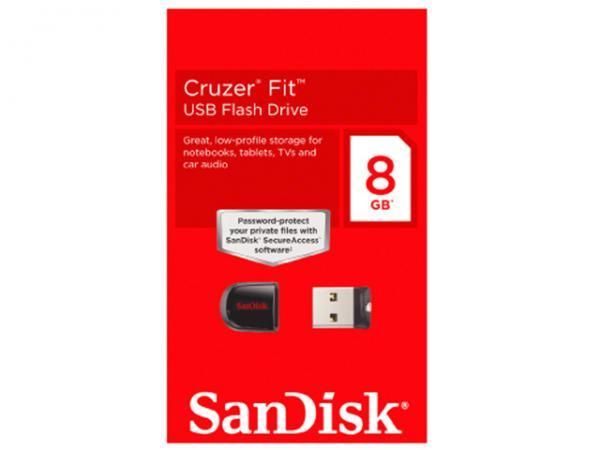 P. DRIVE 8GB SANDISK MINI PRETO Z33 FIT